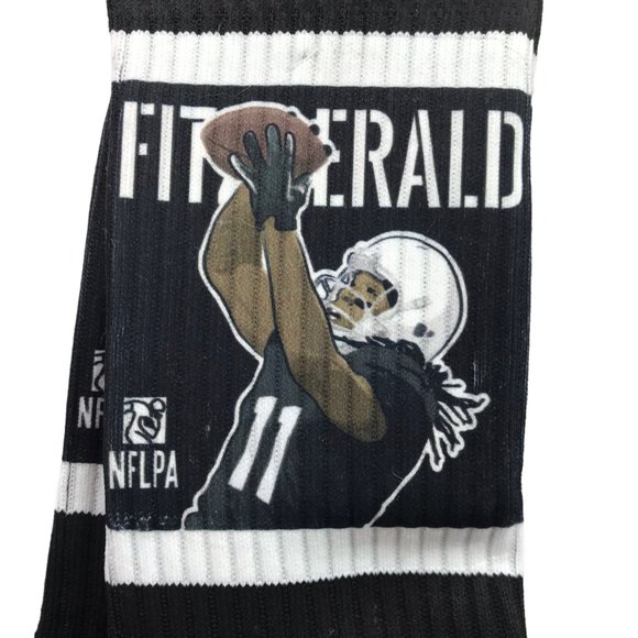 New NWT STRIDELINE Socks Adult.  Size Large Larry Fitzberald black action crew - Picture 2 of 8